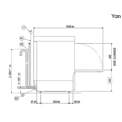 Electrolux 400343 NeoBlue Touch Tezgahaltı Bulaşık Makinesi 50x50 Sepet, Tahliye Pompalı, Parlatıcı Dispenserli - 2