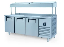 Iceinox PTS-H 440 CR 3 Kapılı Pizza Hazırlık Dolabı Yüksek Ayaklı, 440 Lt - Iceinox