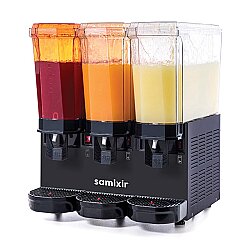 Samixir 60.SSSB Triple Klasik Fıskiyeli Soğuk İçecek Dispenseri, 20+20+20 L, Siyah - Samixir
