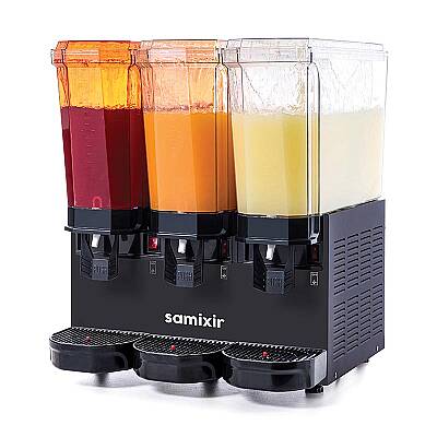 Samixir 60.SSSB Triple Klasik Fıskiyeli Soğuk İçecek Dispenseri, 20+20+20 L, Siyah - 1