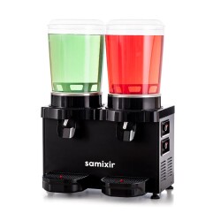 Samixir MM20 Panoromik Twin Soğuk İçecek Dispenseri, 10+10 Lt, Çift Karıştırıcılı, Siyah - Samixir