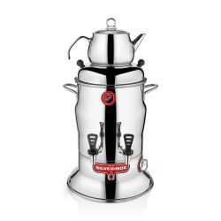 SilverInox 2200 Crown Çay Semaveri, 2 Demlikli, 80 Bardak Kapasiteli, 7 L - Silverinox