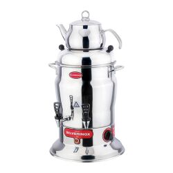 SilverInox 2201 Crown Çay Semaveri, 2 Demlikli, 100 Bardak Kapasiteli, 10 L - Silverinox