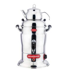 SilverInox 2202-1 Crown Çay Semaveri, Tek Demlikli, 160 Bardak Kapasiteli, 16 L - Silverinox
