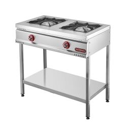 SilverInox TBY-2D Taban Raflı 2 Gözlü Midi Ocak, 90x60x85 cm, Doğalgazlı - Silverinox